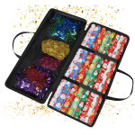 Relaxdays - organisateur de papier cadeau, zip, poign�es, 3 poches, h x l x p : 34 x 82 x 13 cm, noir ...