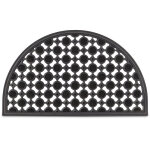Paillasson 75x45 cm tapis de sol antidrapant caoutchouc grille demi - rond rsistant pluie neige balcon ...