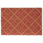 Paillasson coco, design floral, tapis de porte extrieur et intrieur, antidrapant, 60x40 cm, rouge ...