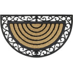 Paillasson fibres de coco 75x45 cm tapis de sol antidrapant demi - rond ray motifs rsistant aux intempries ...