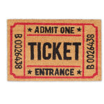 Paillasson en fibres de coco et caoutchouc, antidrapant, design vintage, hlp 1, 5 x 60 x 40 cm, multicolore ...