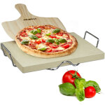 Relaxdays pierre rectangulaire � pizza et tarte flamb�e, pelle, pour le four, h x l x p : 7 x 43 x 31, ...