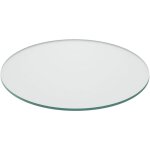 Relaxdays plaque en verre de scurit tremp, pour table et chemine, ronde,  40 cm, 8 mm d'paisseur, ...
