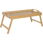 Relaxdays plateau de lit pliable, support tablette & smartphone, petit - d�jeuner au lit, bambou / mdf, ...