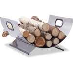 Relaxdays porte - bches de chemine porte - revues inox mtal moderne support bois hxlxp: 19 x 37 x ...