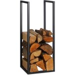 Porte - bches, mtal, hxlxp : 75x30x30 cm, rangement pour intrieur, empilage, bois de chauffage, noir ...