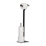 Porte papier toilettes sur pied en métal chrome support rouleau wc hxlxp: 72 x 23 x 13, 5 cm, noir / ... Porte papier toilettes sur pied en métal chrome support rouleau wc hxlxp: 72 x 23 x 13, 5 cm, noir / ...