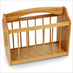 Porte - revues en bambou robuste, poigne de transport, pour journaux, h x l x p : 33 x 42 x 21 cm, nature ...