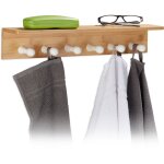 Relaxdays porte - serviettes en bambou 6 crochets patère avec tablette étagère rangement hxlxp 10 x 50 ... Relaxdays porte - serviettes en bambou 6 crochets patère avec tablette étagère rangement hxlxp 10 x 50 ...
