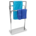 Relaxdays - porte - serviettes sur pied en optique inox 3 barres hxlxp : 86 x 50 x 20 cm design style ... Relaxdays - porte - serviettes sur pied en optique inox 3 barres hxlxp : 86 x 50 x 20 cm design style ...