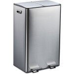 Relaxdays poubelle de cuisine, 2 seaux amovibles ayant chacun une capacit� de 30 litres, p�dales, argent� ...