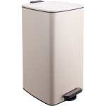 Relaxdays poubelle de cuisine, 30 l, fermeture douce, seau int�rieur amovible, m�tal mat, poubelle carr�e ...