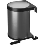 Relaxdays poubelle encastrable pivotante, 12 l, placard de cuisine, 37 x 28 x 28, 5 cm, acier inoxydable, ...