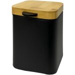 Relaxdays poubelle murale cosm�tique, 3 l, fermeture douce, seau int�rieur, m�tal, salle de bain, noir ...