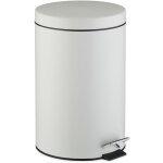 Relaxdays poubelle pour la salle de bain ou la cuisine, 20 litres, couvercle, p�dale, design mat, blanche ...