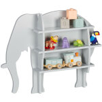 Rangement lphant pour enfants, 2 compartiments ouverts, mural, hxlxp: 50x63, 5x10 cm, meuble  tagres, ...