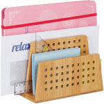 Relaxdays rangement papiers bureau, range - documents, porte - lettres, 2 compartiments courrier perfor�s, ...