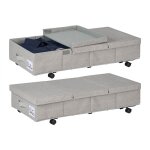 Rangement sous lit, lot de 2, pliable, roulettes, capacité de chaque : 50 litres, hlp : 20 x 80 x 40 ... Rangement sous lit, lot de 2, pliable, roulettes, capacité de chaque : 50 litres, hlp : 20 x 80 x 40 ...