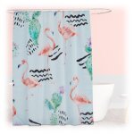 Relaxdays rideau de douche, lavable, antimoisissure, flamants roses, 12 crochets, dimensions 180 x 200 ...