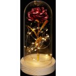 Rose ternelle, artificielle, sous cloche, lumire led, saint - valentin, fte des mres, nol, rouge ...