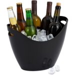 Relaxdays seau  champagne, facile  transporter grce aux trous latraux, 8 litres, en plastique robuste, ...