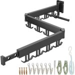 Relaxdays s�choir � linge mural, pliable et rotatif, h x l x p : 12 x 127 x 26 cm, s�choir mural gain ...