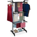 Relaxdays - s�choir � linge tour, ailes pliables, h x l x p : 179 x 126 x 63, 5 cm, m�tal, s�choir � ...