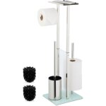 Relaxdays serviteur wc, avec brosse et porte - brosse, porte - rouleau, h x l x p : 66 x 24 x 18 cm, ... Relaxdays serviteur wc, avec brosse et porte - brosse, porte - rouleau, h x l x p : 66 x 24 x 18 cm, ...