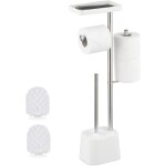 Relaxdays serviteur wc dcoratif et pratique, non fixe, brosse et porte - brosse, h x l x p : 65, 5 x ...