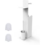 Relaxdays serviteur wc, non fixe, brosse, 2 ttes de brosse de rechange, h x l x p : 67 x 22 x 12 cm, ...