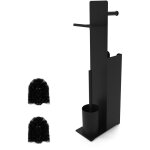 Relaxdays serviteur wc, non fixe, brosse, 2 ttes de brosse de rechange, h x l x p : 67 x 22 x 12 cm, ...