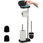 Relaxdays serviteur wc, non fixe, brosse wc, porte - brosse, pour faire une rserve de rouleaux, hxlxp ...