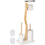 Relaxdays serviteur wc non fixe, avec support pour t�l�phone, h x l x p : 80 x 30 x 20 cm, noir et blanc ...