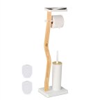 Relaxdays serviteur wc non fixe, support t�l�phone, h x l x p : 80, 5 x 23 x 18 cm, pour salle de bain, ...