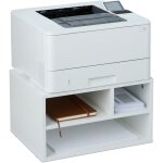 Support d'imprimante, 3 compartiments pratiques, h x l x p : 22, 5 x 40 x 30 cm, pour le bureau, blanc ...