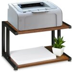Relaxdays - support d'imprimante, organiseur de bureau, h x l x p : 28 x 44 x 28 cm, design industriel, ...