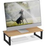 Support pour moniteur, hxlxp : 15 x 55 x 23 cm, rehausseur pour le bureau, design industriel, nature ...