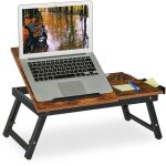 Relaxdays - support de tablette pour lit & canapé, mini table pliante, bambou, réglable en hauteur, marron ... Relaxdays - support de tablette pour lit & canapé, mini table pliante, bambou, réglable en hauteur, marron ...