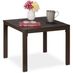 Table de balcon, résistante aux intempéries, jardin, hlp: 39 x 52 x 48 cm, plastique & acier, marron ... Table de balcon, résistante aux intempéries, jardin, hlp: 39 x 52 x 48 cm, plastique & acier, marron ...