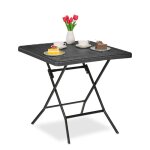 Relaxdays - table de jardin pliante, carrée, hlp : 74x78x78 cm, balcon, terrasse, plastique et métal, ... Relaxdays - table de jardin pliante, carrée, hlp : 74x78x78 cm, balcon, terrasse, plastique et métal, ...