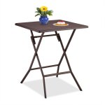 Relaxdays - table de jardin pliante, hxlxp : env. 73x62x62 cm, pour balcon, terrasse, camping, carre, ...