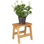 Relaxdays tabouret repose - pieds bambou rustico table console bois guridon petit tabouret enfant hxlxp: ...