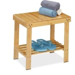 Tabouret de salle de bain en bambou, surface rangement, hxlxp: 41, 5x44x28 cm, couloir & salle de bain, ... Tabouret de salle de bain en bambou, surface rangement, hxlxp: 41, 5x44x28 cm, couloir & salle de bain, ...