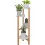 Relaxdays - tag�re � plantes, 4 emplacements, bambou et plastique, h x l x p : env. 85 x 32 x 33 cm, ...