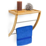 Tagre porte - serviettes en bambou 3 barres de schage en mtal salle de bain dco h xlxp : 40 x 38 ...