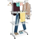 Relaxdays - tour schoir  linge, ailes pliables, h x l x p : 179 x 126 x 63, 5 cm, mtal, schoir  ...