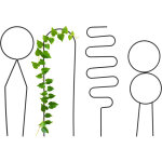 Tuteur  plantes, en lot de 4, mtallique, pour plantes d'intrieur et en pot, design original, noir ...