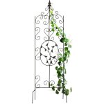 Tuteur  plantes, mtallique (fer), treillis au design vintage,  planter, h x l : 122 x 34, 5 cm, noir ...