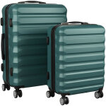 Relaxdays valises 2 pi�ces, 2 tailles, 4 roulettes 360�, coque rigide, poign�e t�lescopique, serrure ...