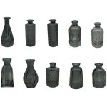 Relaxdays vases, ensemble de 10, textur�s, style vintage, verre, h : 10 - 14, 7 cm, petites vases d�coratifs, ...